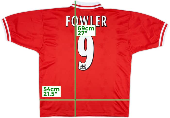 1996-98 Liverpool Home Shirt Fowler #9 - 9/10 - (L)