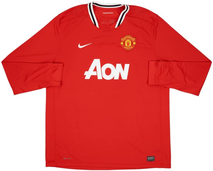2011-12 Manchester United Home L/S Shirt Berbatov #9 - 7/10 - (XXL)