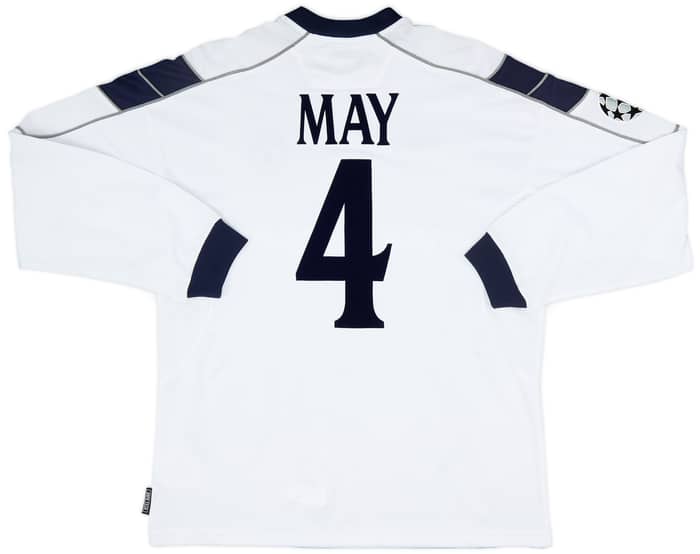 2000-01 Manchester United Match Issue Champions League Away L/S Shirt May #4