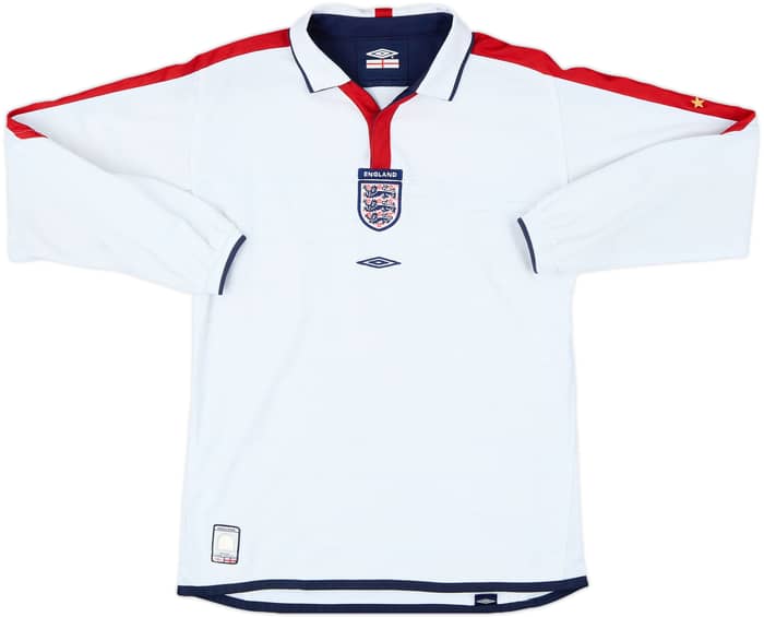 2003-05 England Home L/S Shirt - 8/10 - (XL.Boys)