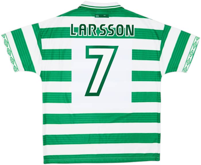 1997-99 Celtic Home Shirt Larsson #7 - 9/10 - (XL)