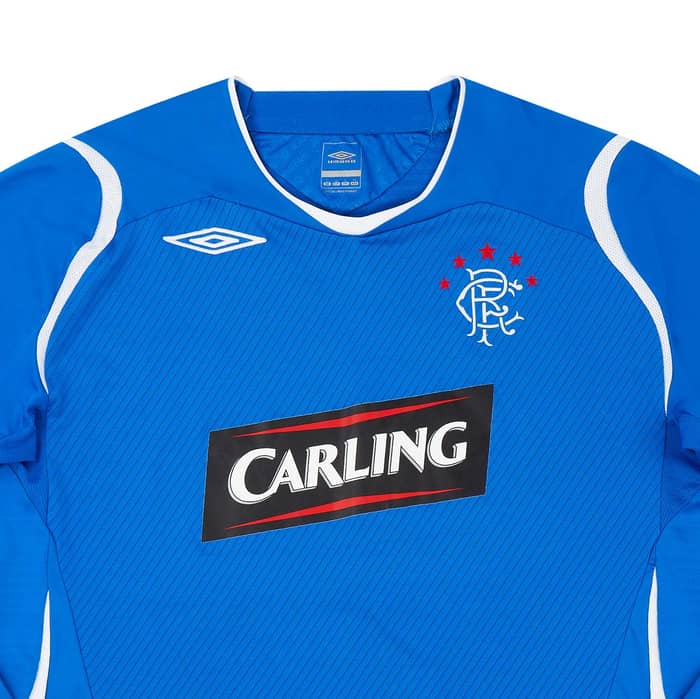2008-09 Rangers Home L/S Shirt Velicka #37 - 6/10 - (L)
