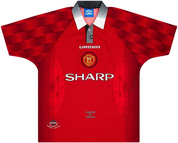 1996-98 Manchester United Home Shirt - 7/10 - (Y)