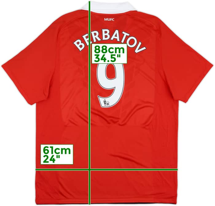 2010-11 Manchester United Home Shirt Berbatov #9 (XL)