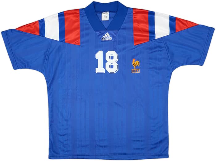 1992-94 France Home Shirt Cantona #18 - 7/10 - (L)