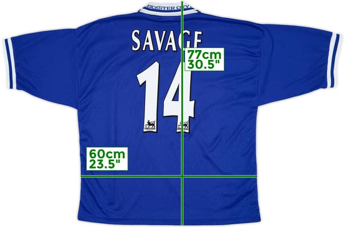 1998-00 Leicester Home Shirt Savage #14 - 9/10 - (XL)