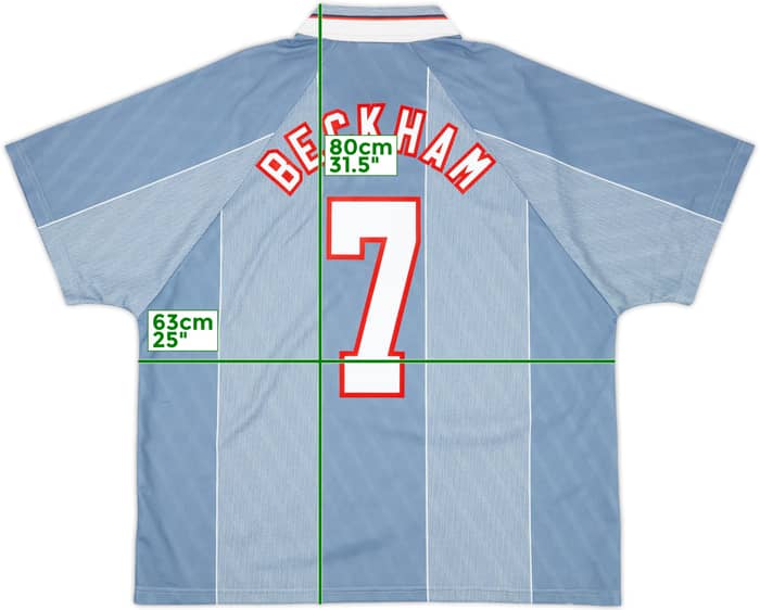 1996-97 England Away Shirt Beckham #7 - 9/10 - (XXL)