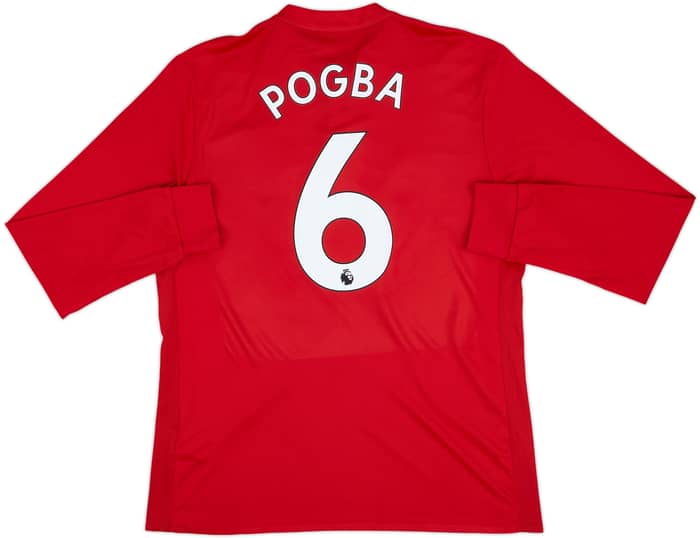 2017-18 Manchester United Home L/S Shirt Pogba #6 - 7/10 - (L)