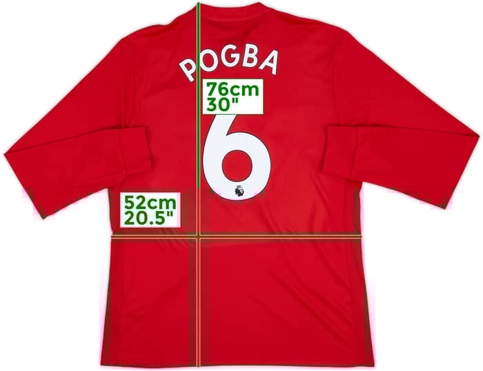 2017-18 Manchester United Home L/S Shirt Pogba #6 - 7/10 - (L)