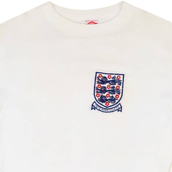 1972-73 England U-21 Match Issue Home L/S Shirt #4 (Thompson)