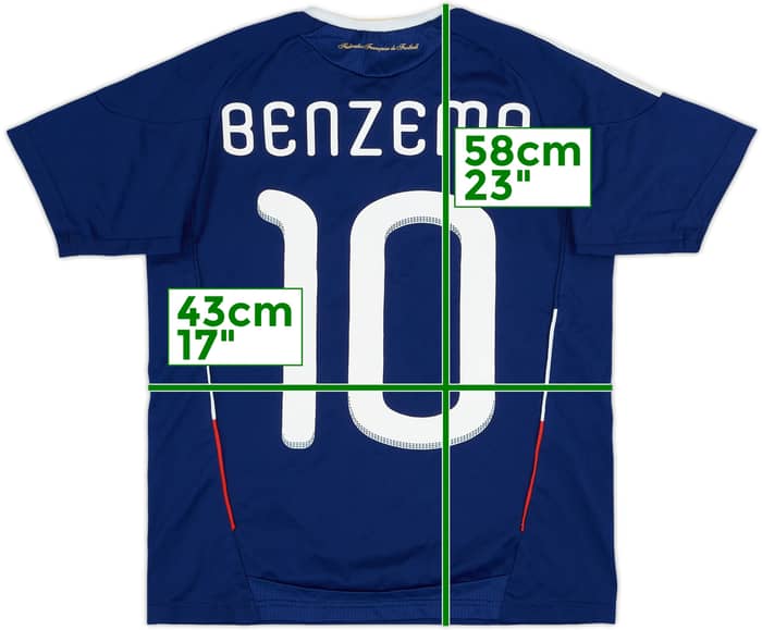 2009-10 France Home Shirt Benzema #10 - 8/10 - (M.Boys)
