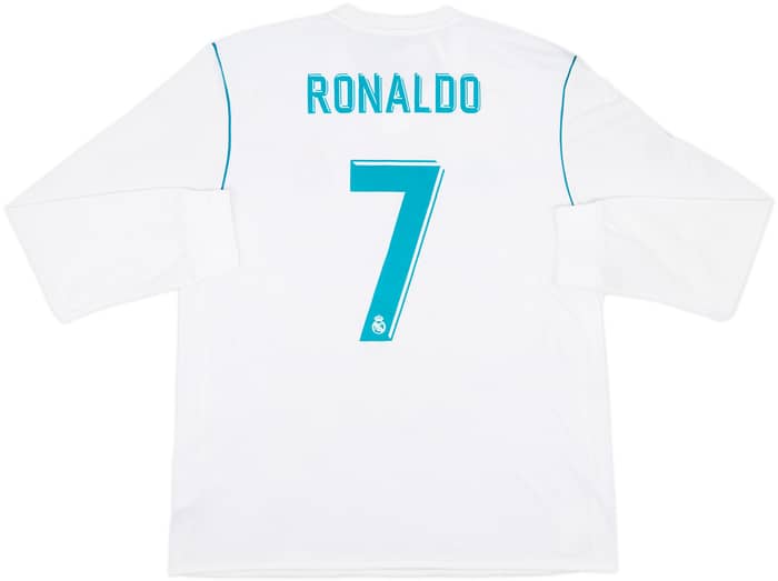2017-18 Real Madrid Home L/S Shirt Ronaldo #7 (XL)