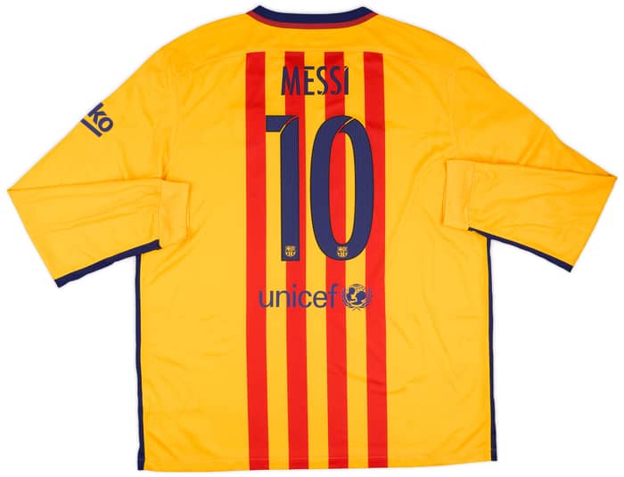 2015-16 Barcelona Away L/S Shirt Messi #10 (XXL)