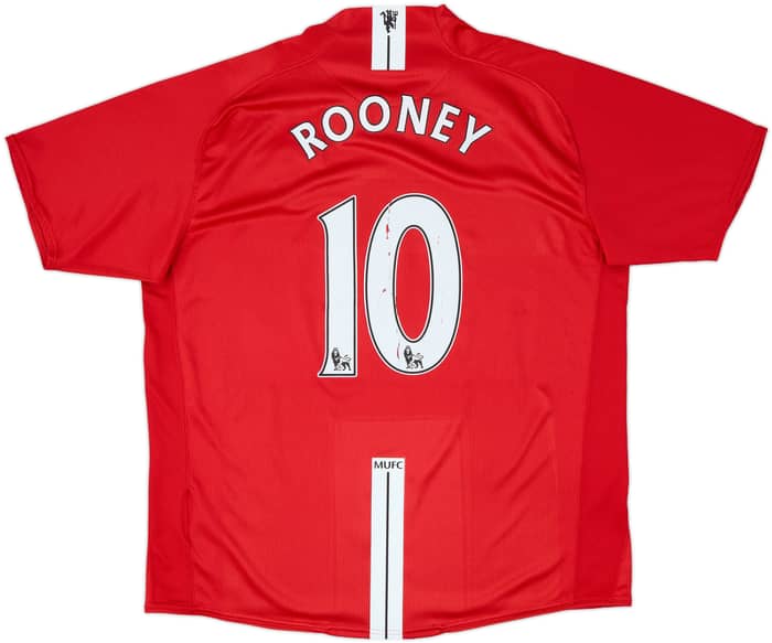 2007-09 Manchester United Home Shirt Rooney #10 - 5/10 - (XL)