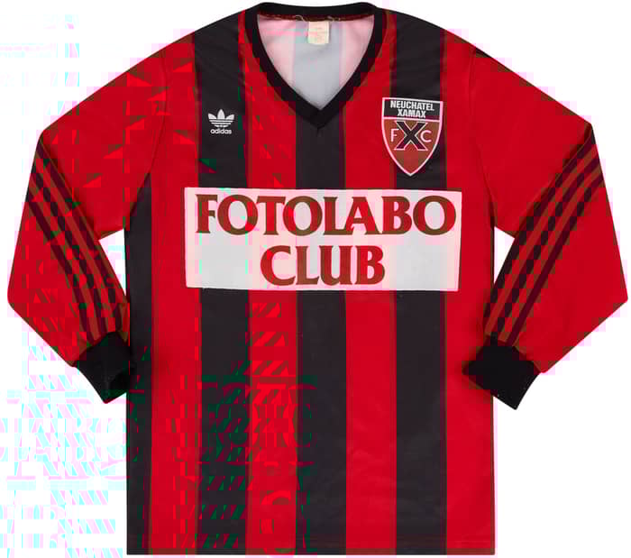 1987-88 Neuchatel Xamax Match Issue Home L/S Shirt #24