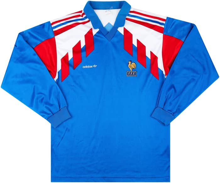 1990-92 France Home L/S Shirt - 7/10 - (L)