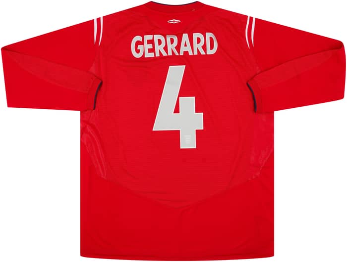 2004-06 England Away L/S Shirt Gerrard #4 (XXL)
