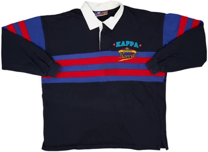 1996-97 Barcelona Kappa Rugby Polo L/S Shirt - 9/10 - (XL)
