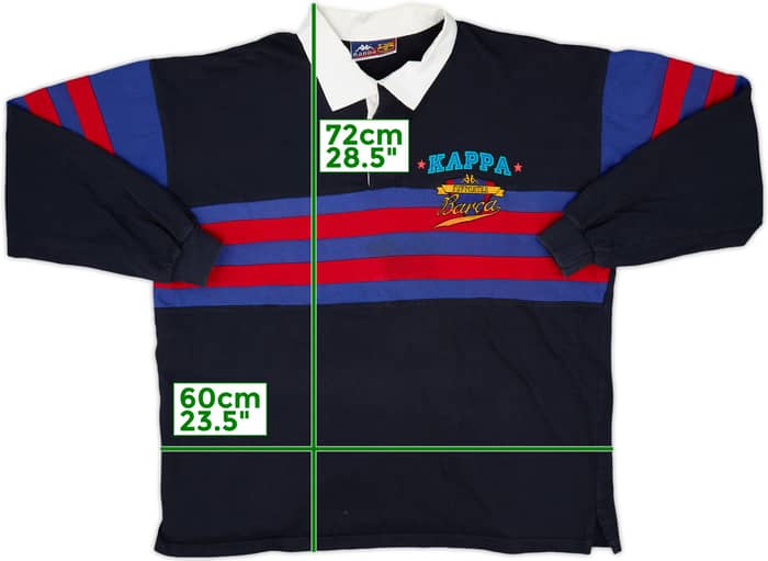 1996-97 Barcelona Kappa Rugby Polo L/S Shirt - 9/10 - (XL)