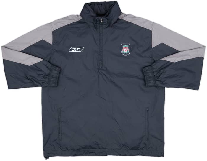 2005-06 Liverpool Reebok 1/4 Zip Hooded Rain Jacket - 10/10 - (L)