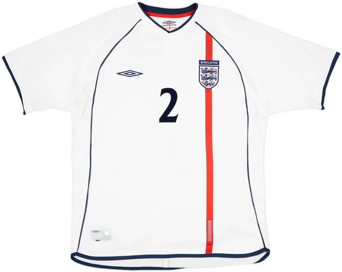2001-03 England Home Shirt G.Neville #2 - 7/10 - (L)
