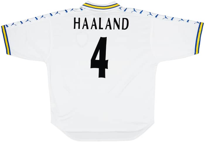 1998-00 Leeds United Home Shirt Haaland #4 - 5/10 - (XL)