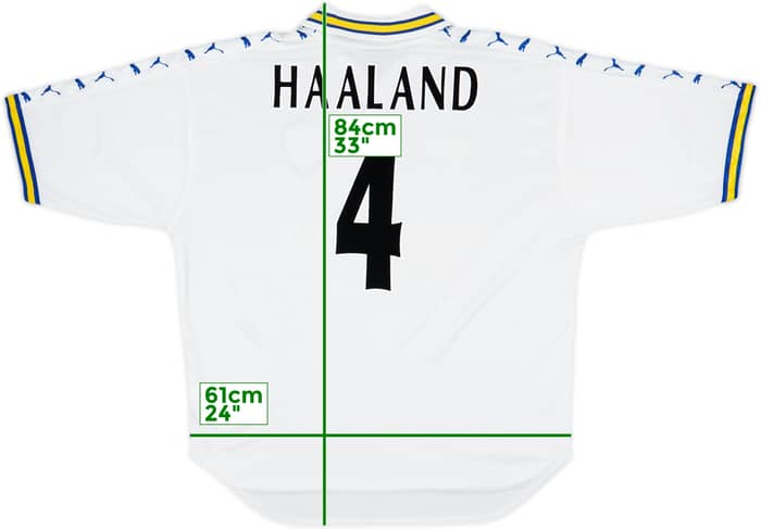 1998-00 Leeds United Home Shirt Haaland #4 - 5/10 - (XL)