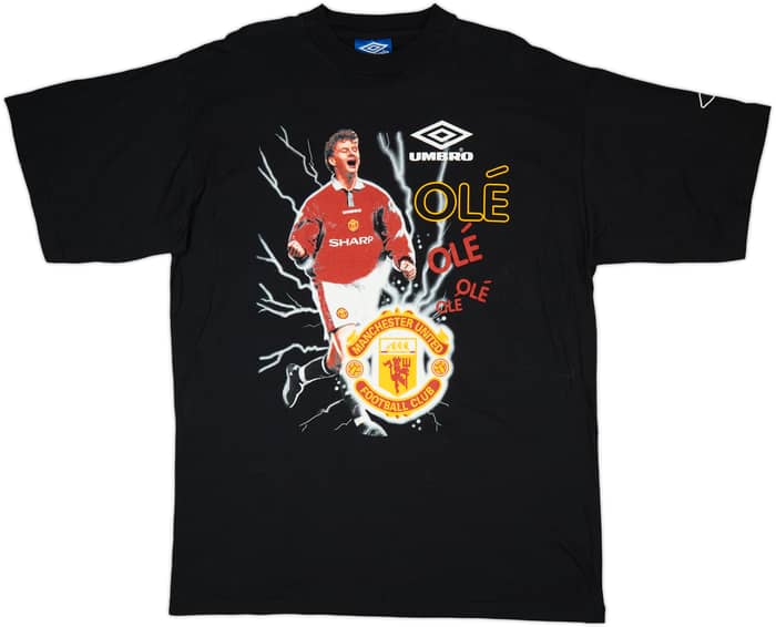 1996-98 Manchester United Umbro 'Ole Gunnar Solskjaer' Graphic Tee - 9/10 - (XL)