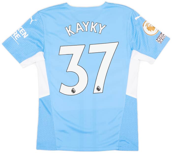 2021-22 Manchester City Player Issue Home Shirt Kayky #37 - 10/10 - (S)
