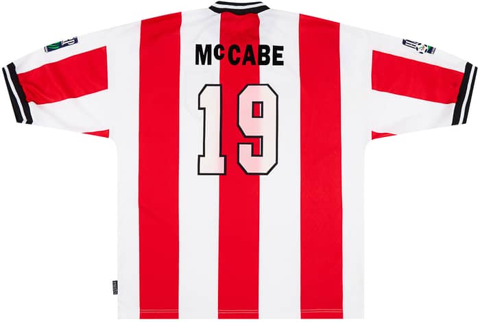 1997-98 Derry City Match Issue Home Shirt McCabe #19