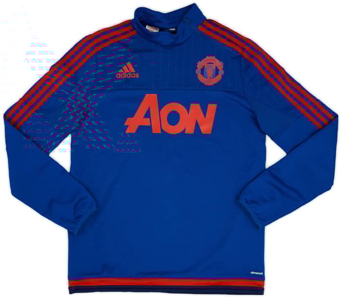 2015-16 Manchester United adidas 1/4 Zip Drill Top - 9/10 - (XL.Boys)