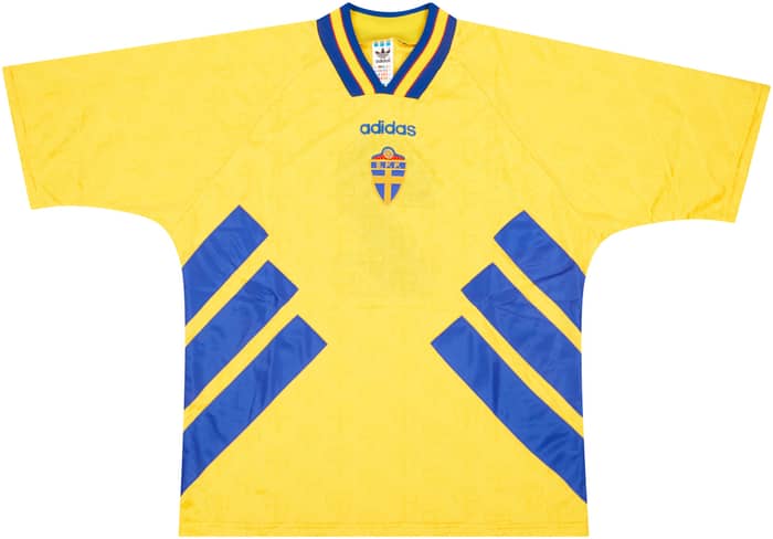 1995 Sweden Match Worn Umbro Cup Home Shirt #2 (Sundgren) v England