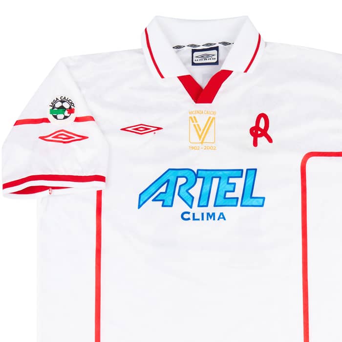 2001-02 Vicenza Match Issue Away Shirt Marcolini #14