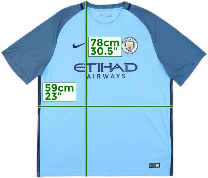2016-17 Manchester City Home Shirt Kompany #4 - 8/10 - (XL)