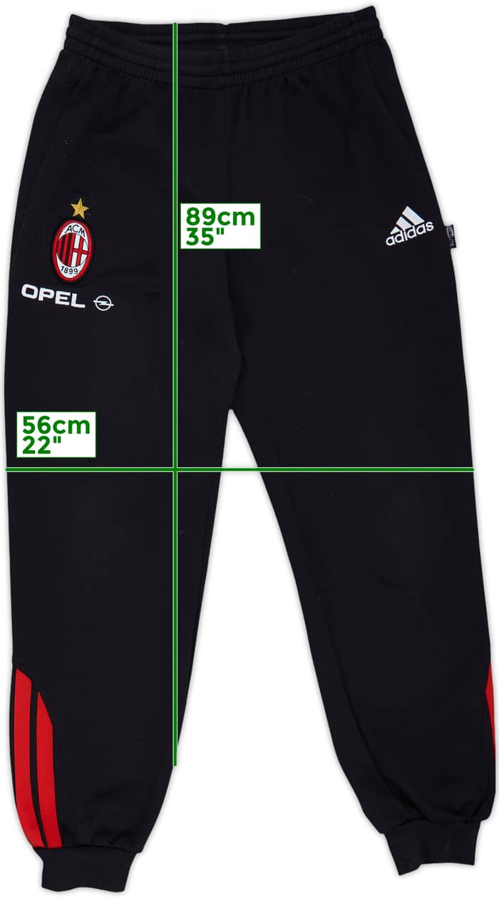 2000-01 AC Milan adidas Track Pants/Bottoms - 8/10 - (M)