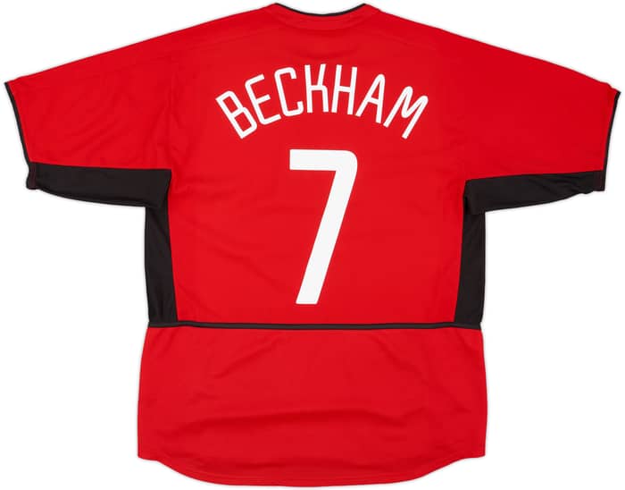 2002-04 Manchester United Home Shirt Beckham #7 - 8/10 - (L)