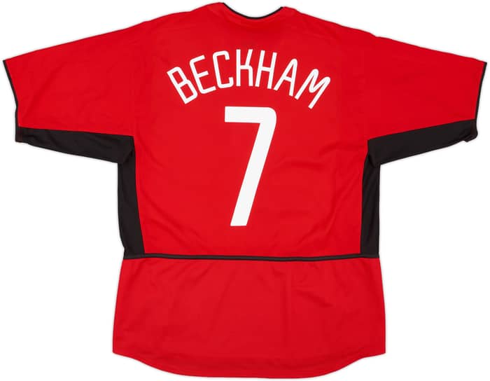 2002-04 Manchester United Home Shirt Beckham #7 - 8/10 - (L)