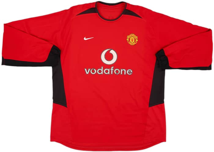 2002-04 Manchester United Home L/S Shirt Beckham #7 - 7/10 - (XL)