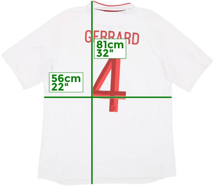 2012-13 England Home Shirt Gerrard #4 - 5/10 - (XL)