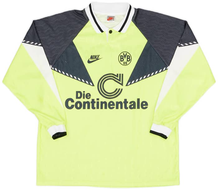 1990-91 Borussia Dortmund Home L/S Shirt - 7/10 - (XXL)