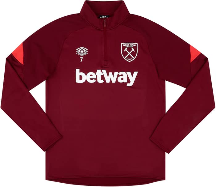 2021-22 West Ham Player Issue 1/4 Zip Training Top #