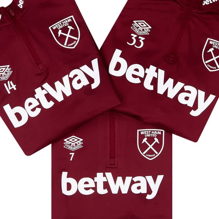 2021-22 West Ham Player Issue 1/4 Zip Training Top #