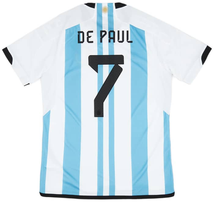 2022-23 Argentina Home Shirt De Paul #7
