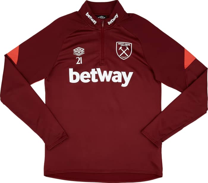 2021-22 West Ham Player Issue 1/4 Zip Training Top #