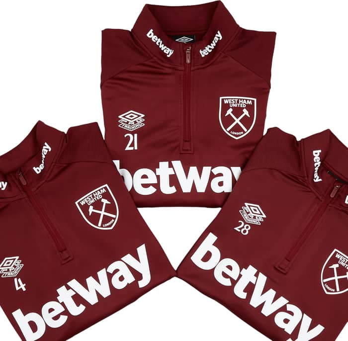 2021-22 West Ham Player Issue 1/4 Zip Training Top #
