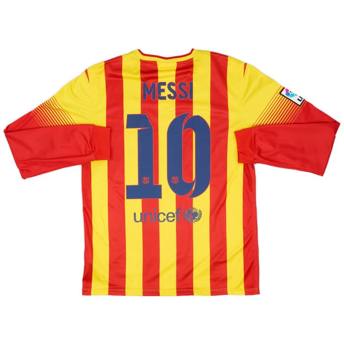 2013-15 Barcelona Away L/S Shirt Messi #10 - 7/10 - (M)