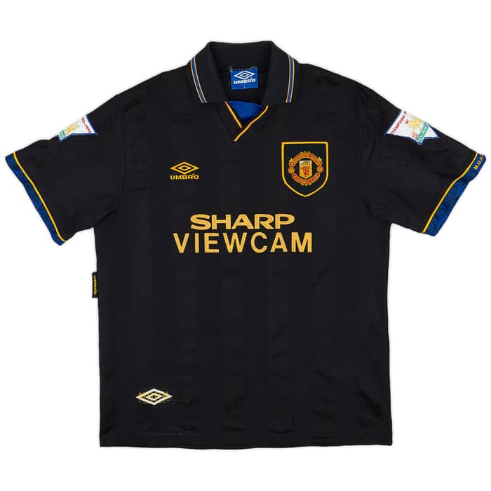 1993-95 Manchester United Away Shirt Hughes #10 - 7/10 - (L)