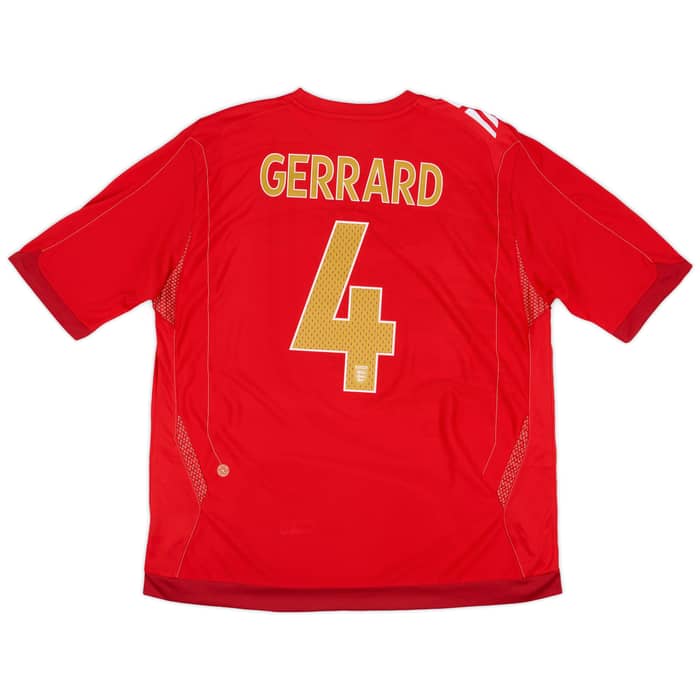 2006-08 England Away Shirt Gerrard #4 - 9/10 - (XXL)