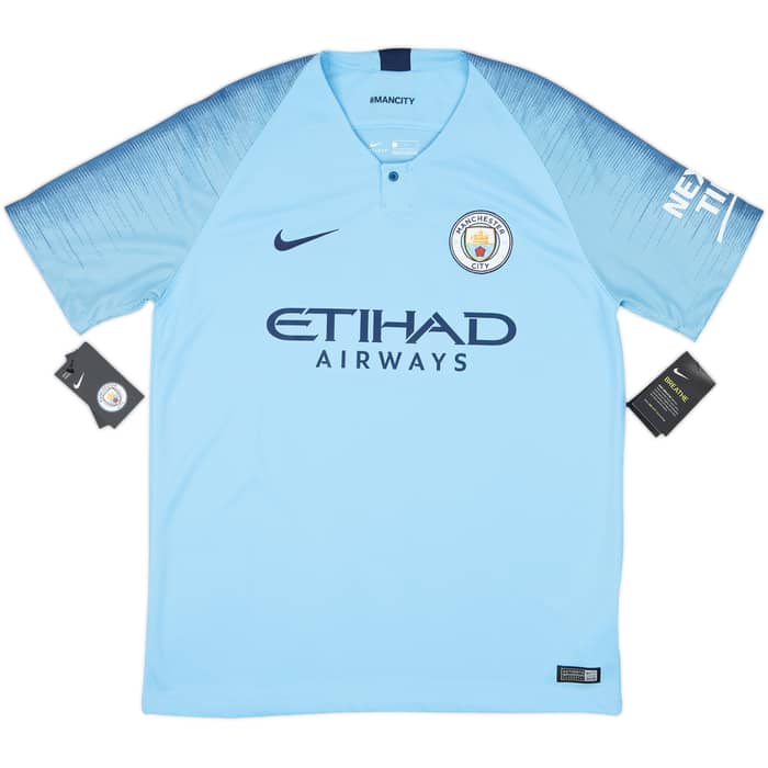 2018-19 Manchester City Home Shirt Kun Aguero #10 (L)
