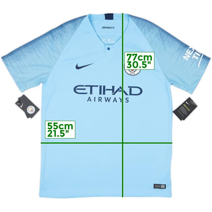 2018-19 Manchester City Home Shirt Kun Aguero #10 (L)